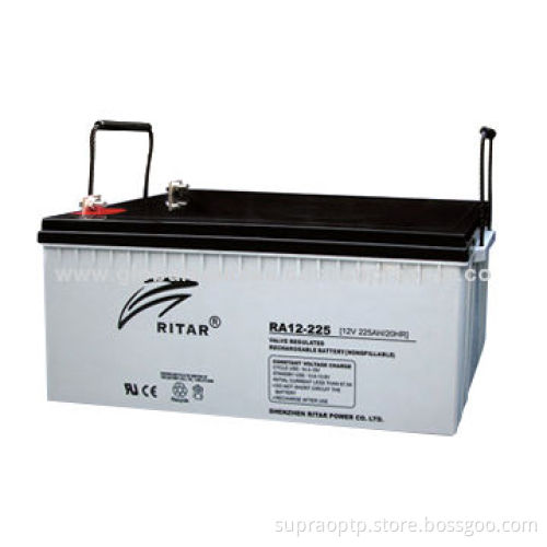 12V 225Ah SLA Deep Cycle AGM Solar Battery, Used for Power Transmission System, Mobile Stations